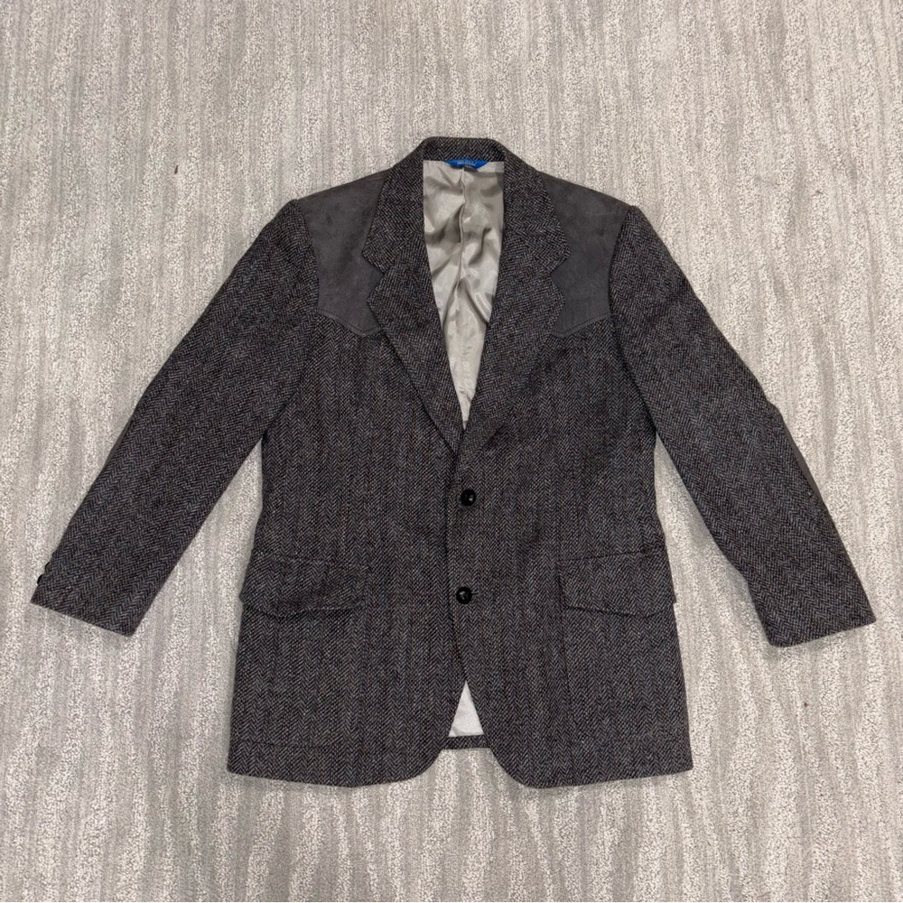 Pendleton Western Jacket Blazer 100% Wool Suede Elbow Patch VTG Men’s Sz 40